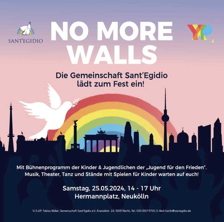 Berlin: Kundgebung "No more walls", Herrmannsplatz Neukölln 14.00 - 17.00 Uhr