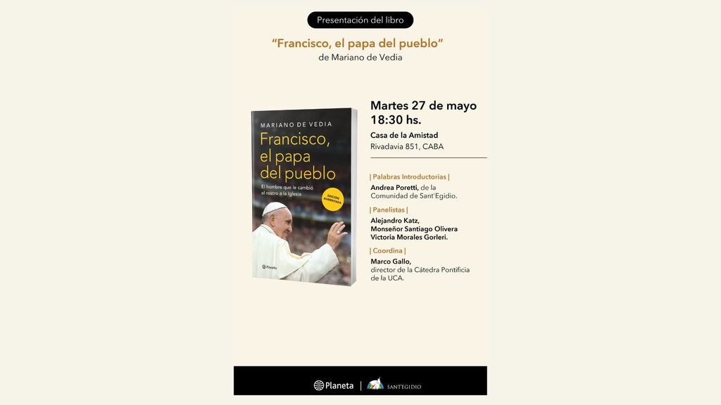 Presentazione a Buenos Aires del libro “Francisco, el papa del pueblo” alla Casa de la Amistad, Rivadavia 851, ore 18:30