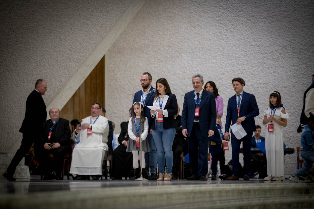 Testimonianza di Anna Jabbour, rifugiata siriana, all'udienza con Papa Francesco