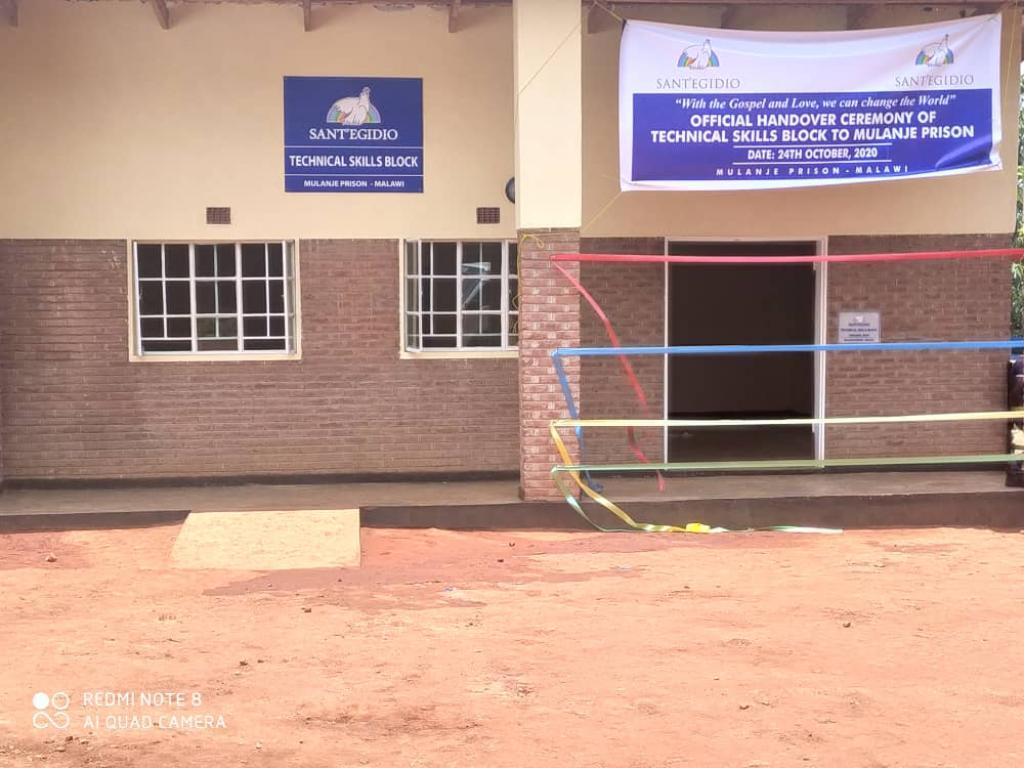A building for vocational education workshops:  a gift of Sant’Egidio to Mulanje Prison, Malawi