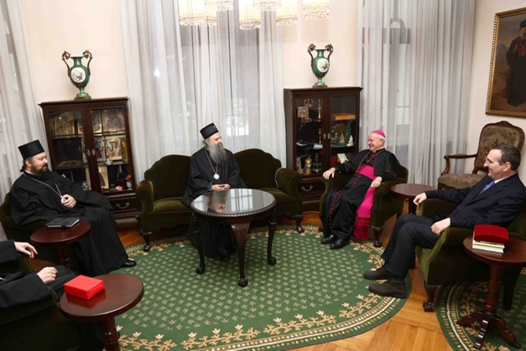 Monsenyor Vincenzo Paglia es va reunir a Belgrad amb el patriarca de l'Església Ortodoxa sèrbia Porfiri