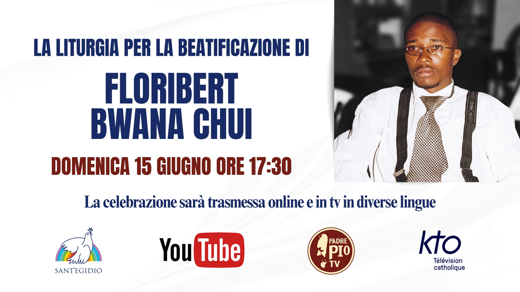 Per la beatificazione di Floribert Bwana Chui, domenica 15 giugno a Roma, delegazioni dal Congo e altri paesi africani. Concelebrazione presieduta dal card. Semeraro con il vescovo di Goma Willy Ngumbi, il card.Fridolin Ambongo e altri vescovi congolesi
