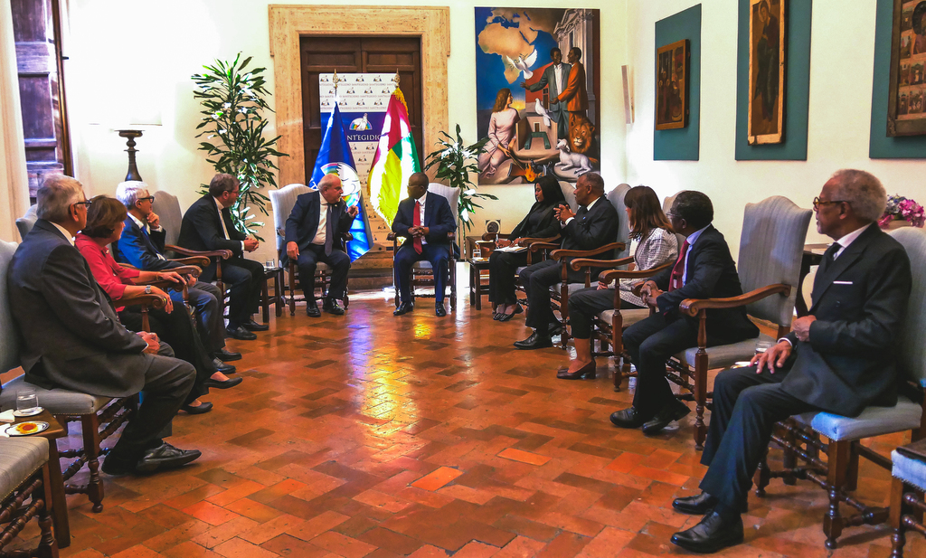 Il presidente della Repubblica della Guinea Bissau, S. E. Umaro Sissoco Embaló, si è recato in visita alla sede della Comunità di Sant'Egidio