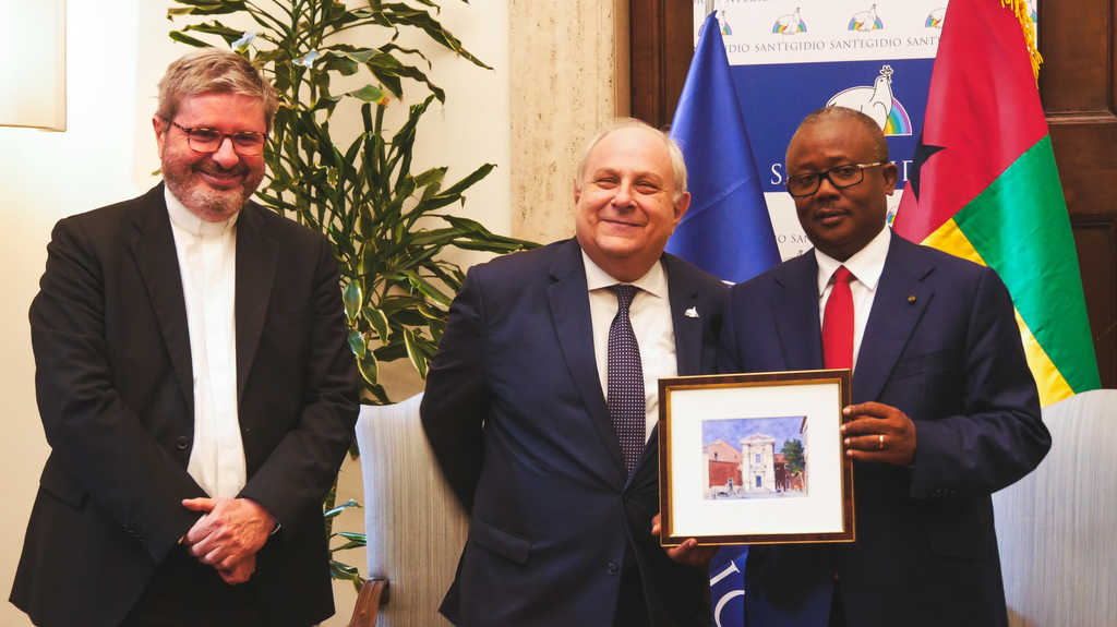 Il presidente della Repubblica della Guinea Bissau, S. E. Umaro Sissoco Embaló, si è recato in visita alla sede della Comunità di Sant'Egidio