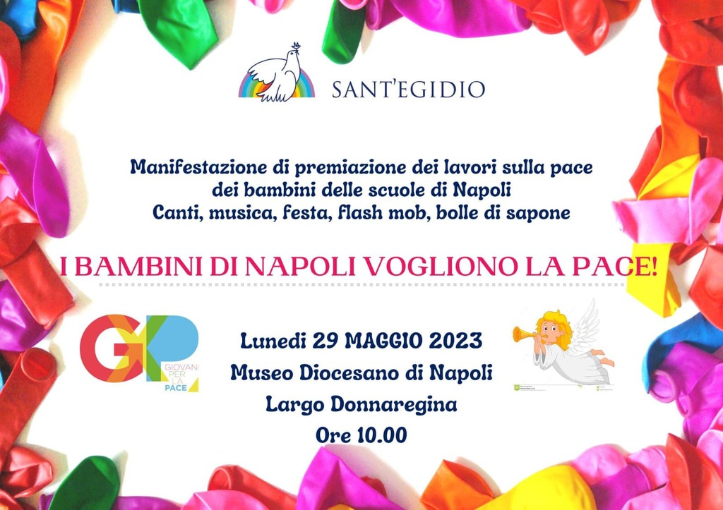 I bambini vogliono la pace. Manifestazione e premiazione a Napoli, 29 maggio, Largo Donnaregina, ore 10