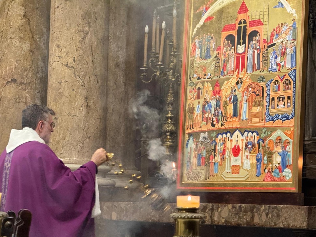 En Barcelona el icono de los nuevos mártires y testimonios de la fe fue bendecido e introducido en la iglesia de los Santos Mártires Justo y Pastor, lugar de la oración de la Comunidad de Sant’Egidio