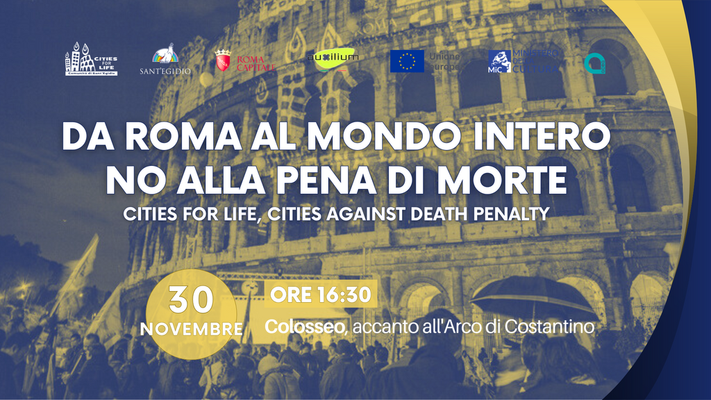 30 de novembro, Dia das Cidades pela Vida, manifestação no Coliseu contra a pena de morte