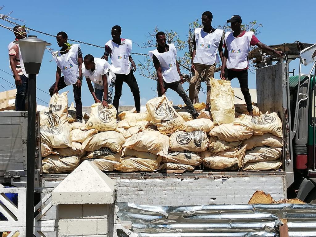 Zyklon Idai: Verteilung von Lebensmitteln im DREAM-Poly-Zentrum, 30 Tonnen Hilfsgüter sind angekommen