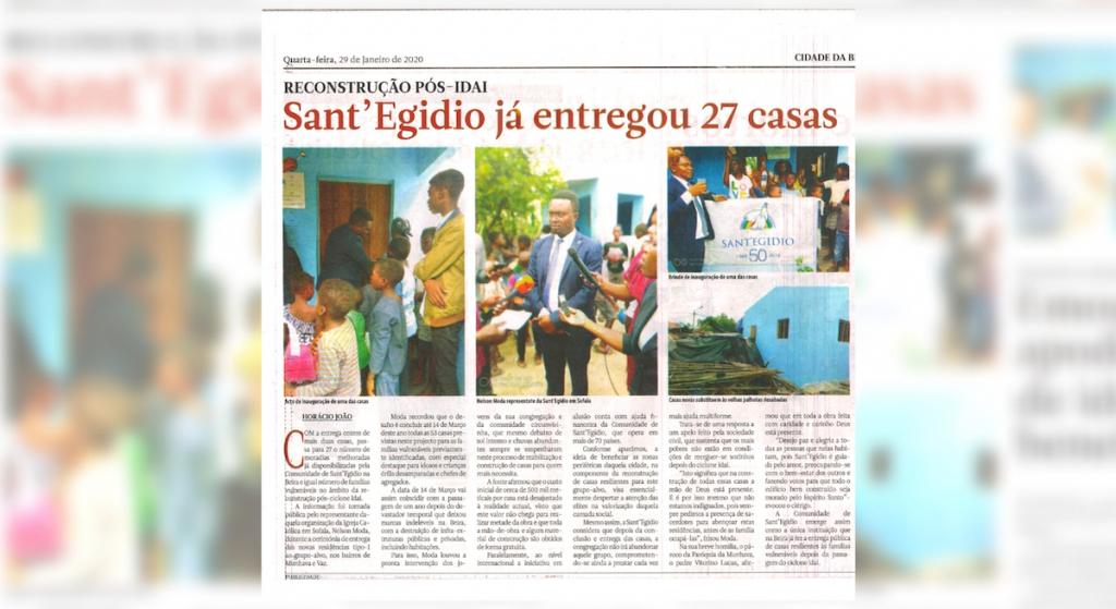 27 maisons construites par Sant'Egidio pour les personnes âgées de Beira touchées par le cyclone : et la ville se remet à vivre