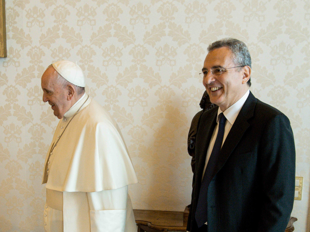 教宗方济各于今日接见圣艾智德团体主席马可·因帕格里亚佐