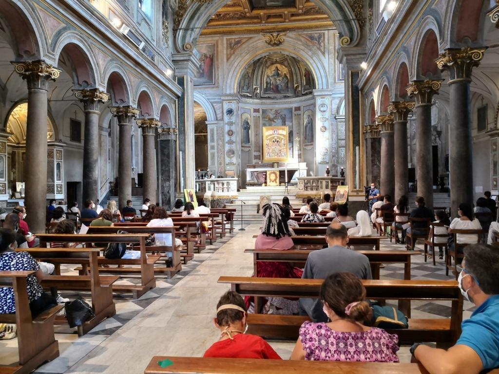 Pregària pels malalts i les víctimes de coronavirus d'Amèrica Llatina, 9 de juliol, Basílica de Sant Bartomeu de l'Illa (Roma)