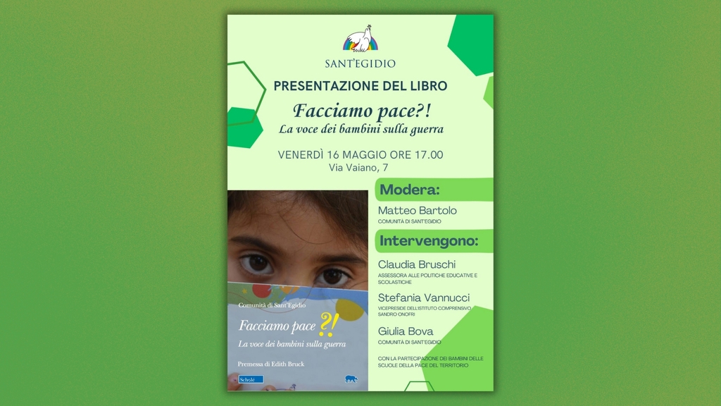 Presentazione del libro “Facciamo pace?!” – La voce dei bambini sulla guerra. Venerdì 16 maggio ore 17 a Roma, in Via Vaiano 7