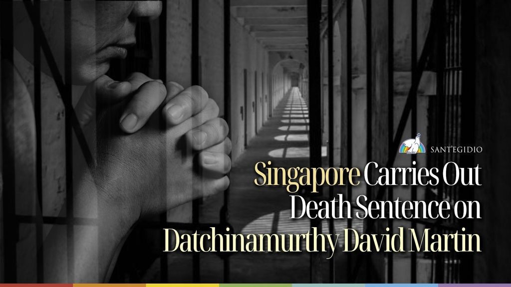 Apprendiamo con dolore dell’esecuzione di Datchinamurthy David Martin, a Singapore. Ringraziamo tutti coloro che hanno sottoscritto l'appello purtroppo rimasto inascoltato
