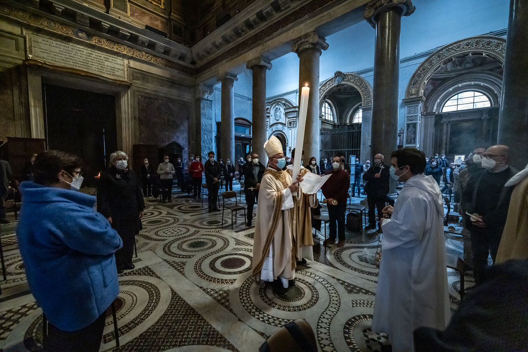 Pasqua 2021 Liturgia della Resurrezione nella Basilica di Santa Maria in Trastevere
